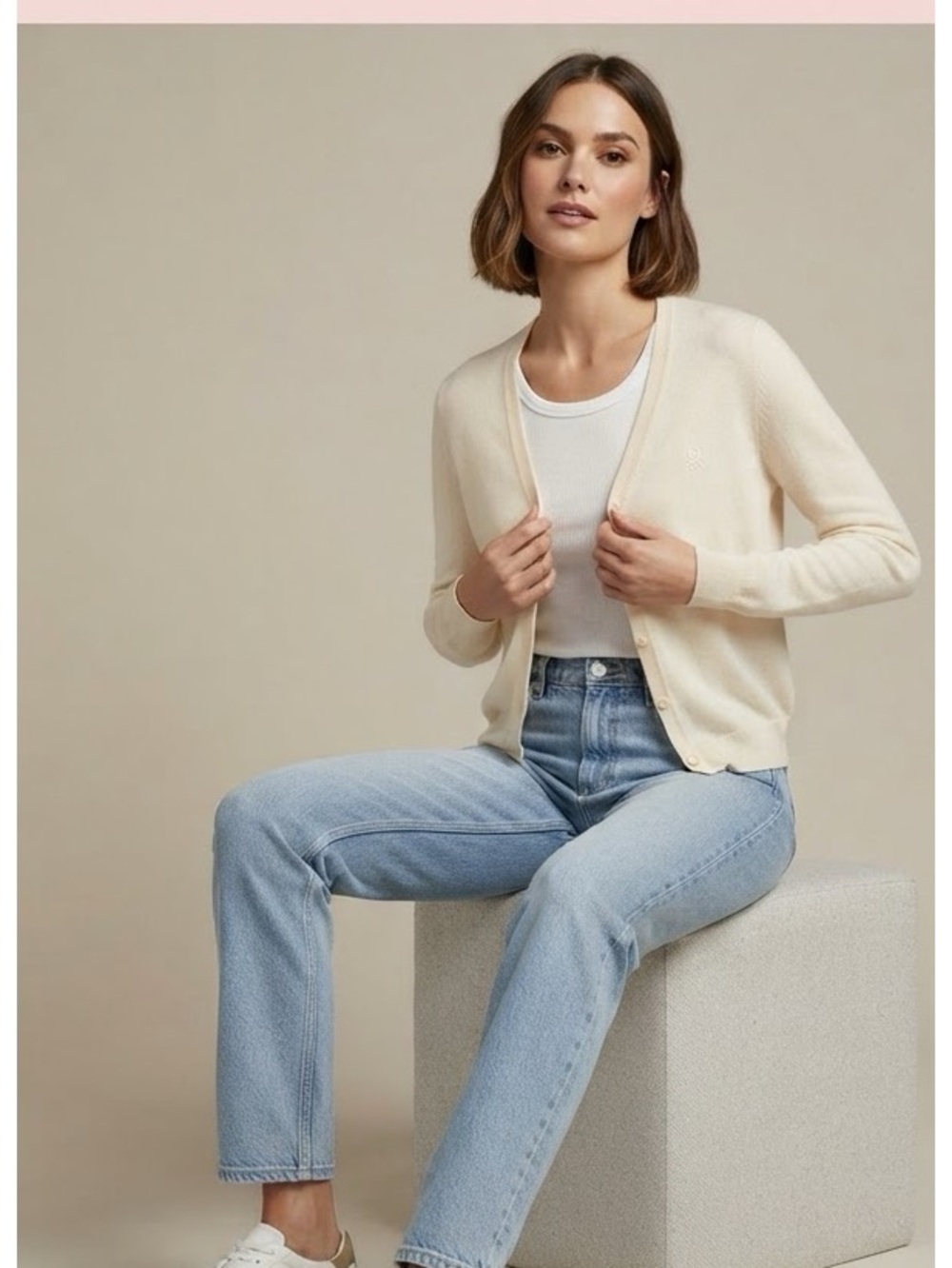 United Colors of Benetton V-neck Cardigan Lambswool S